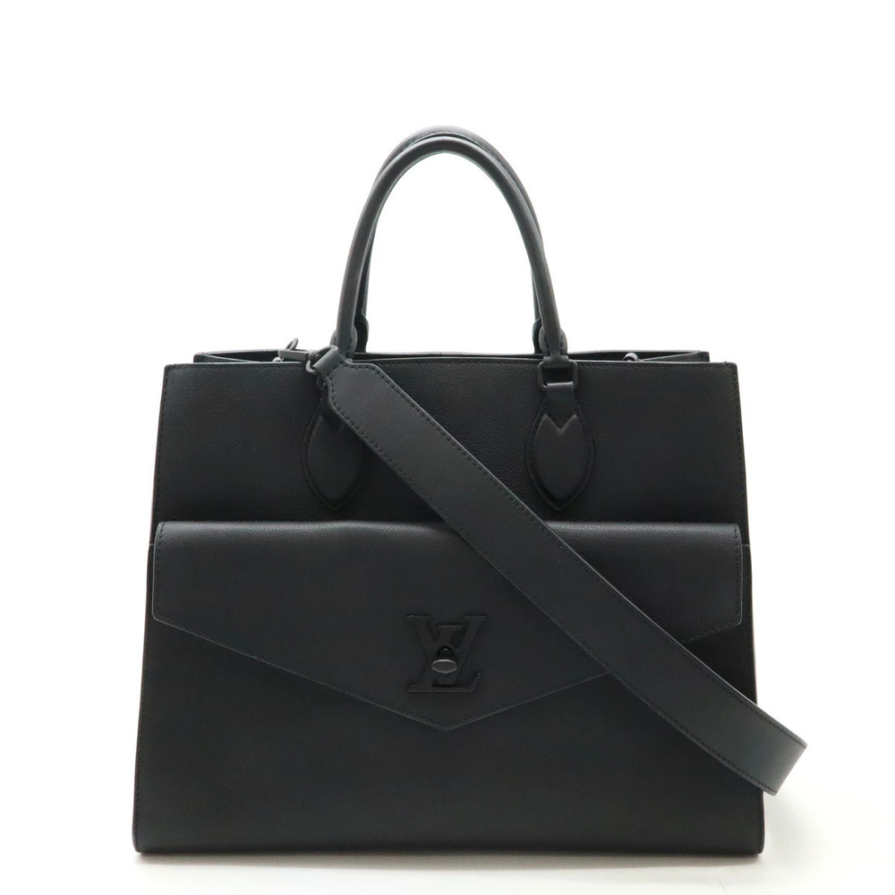 LOUIS VUITTON Lockme Tote 2way Shoulder Bag Leather Noir Black
